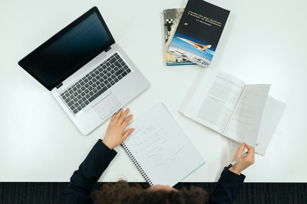 person taking online course