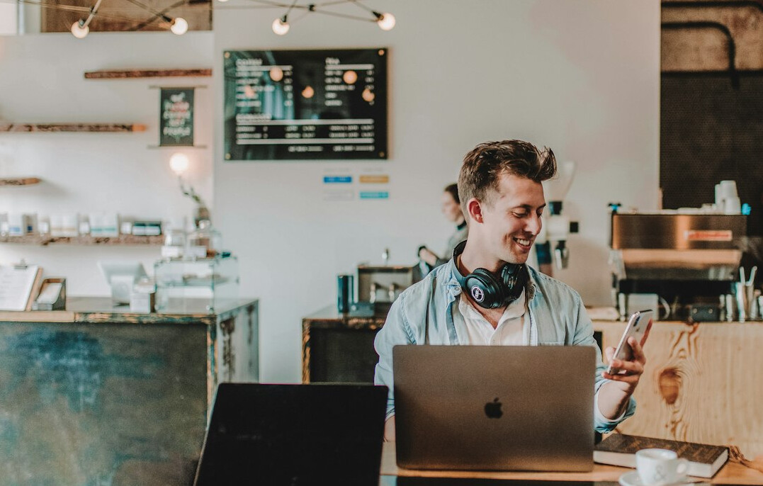 entrepreneur reading book in office