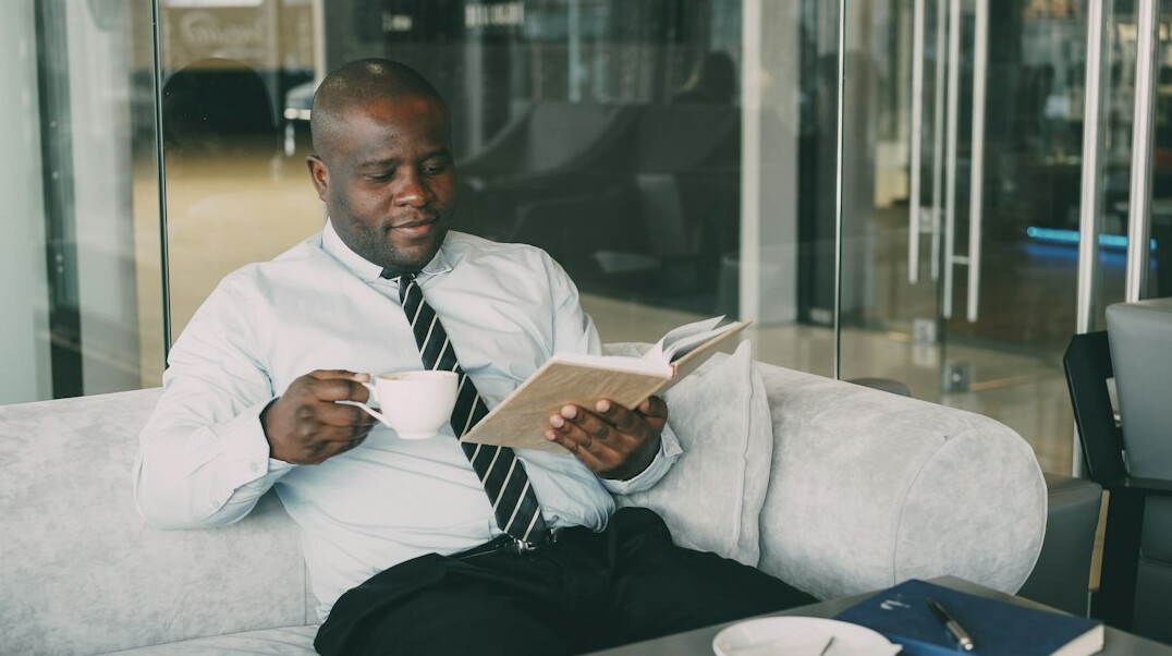executive reading book