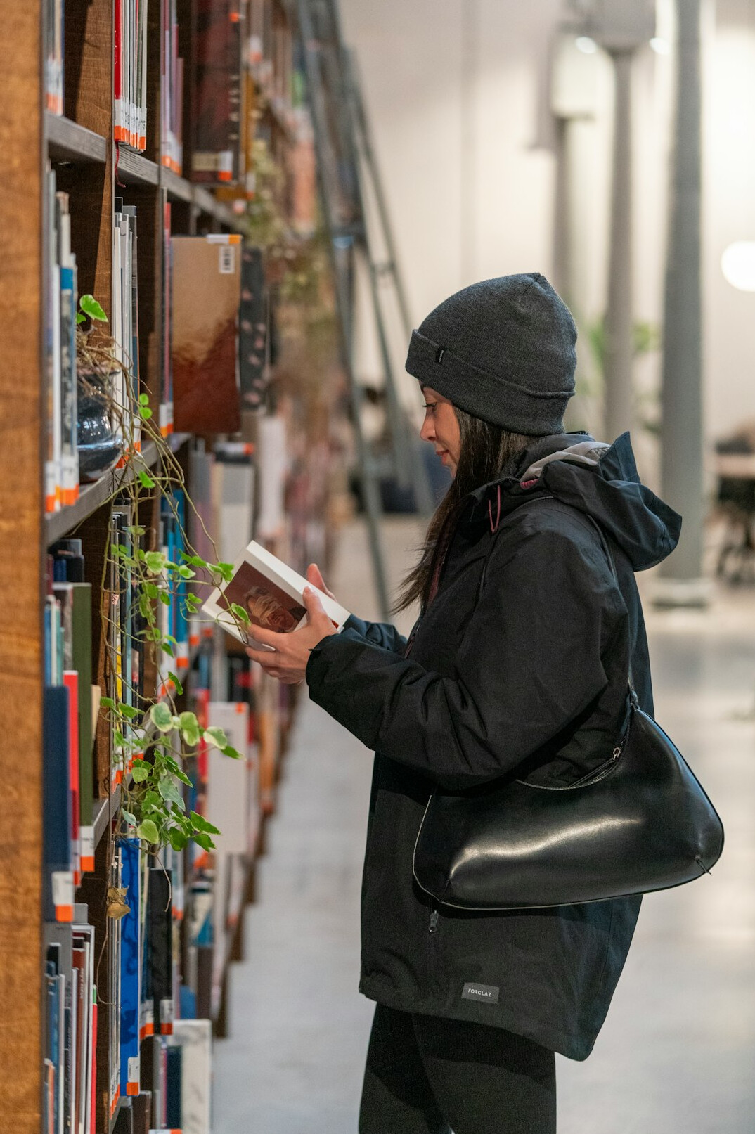 person studying business book